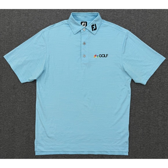 FootJoy Polo Shirt Mens Small Blue NBC Golf‎ Channel Tour Issue FJ Pro Collar